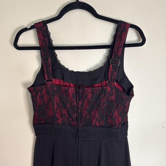 Royal Bones Black and Red High Low Corset Top Dress Size Large Goth Vampire - Picture 6 of 8